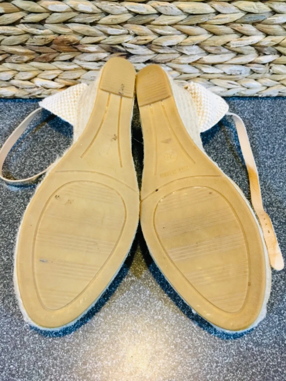 Kanna Two-Tone Tan Espadrille Wedge Sandals